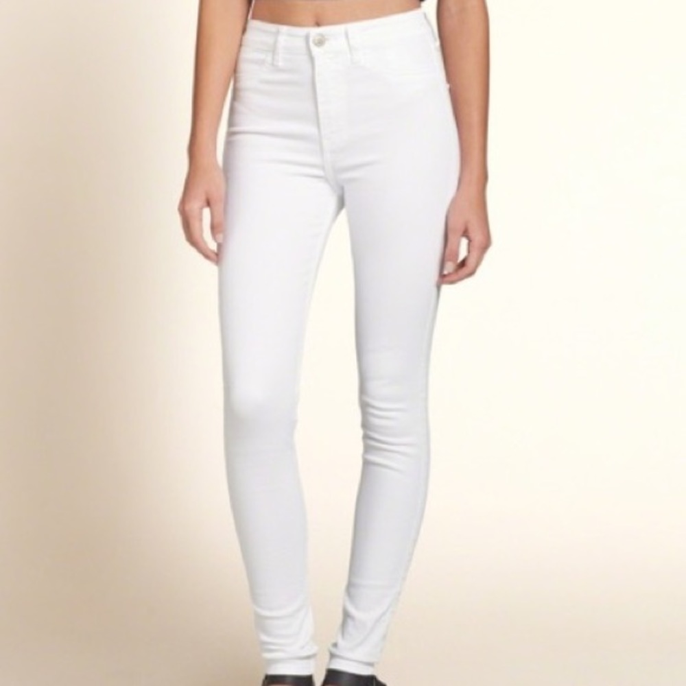 Hollister White High Rise Super Skinny Jeans